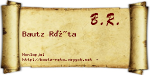 Bautz Réta névjegykártya